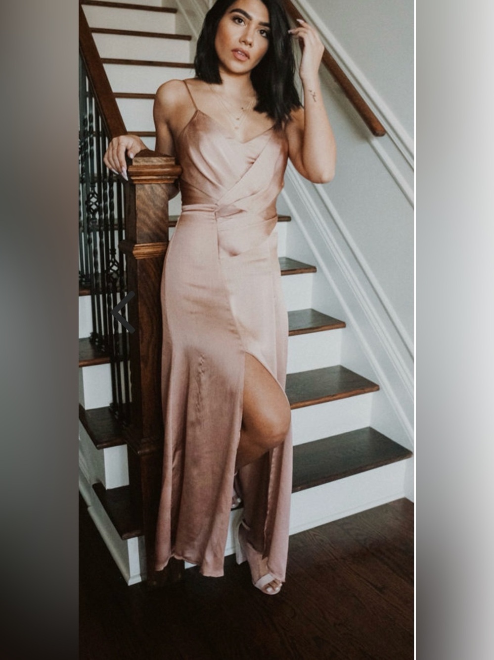 Wire Top Mocha Colored Maxi Gown
